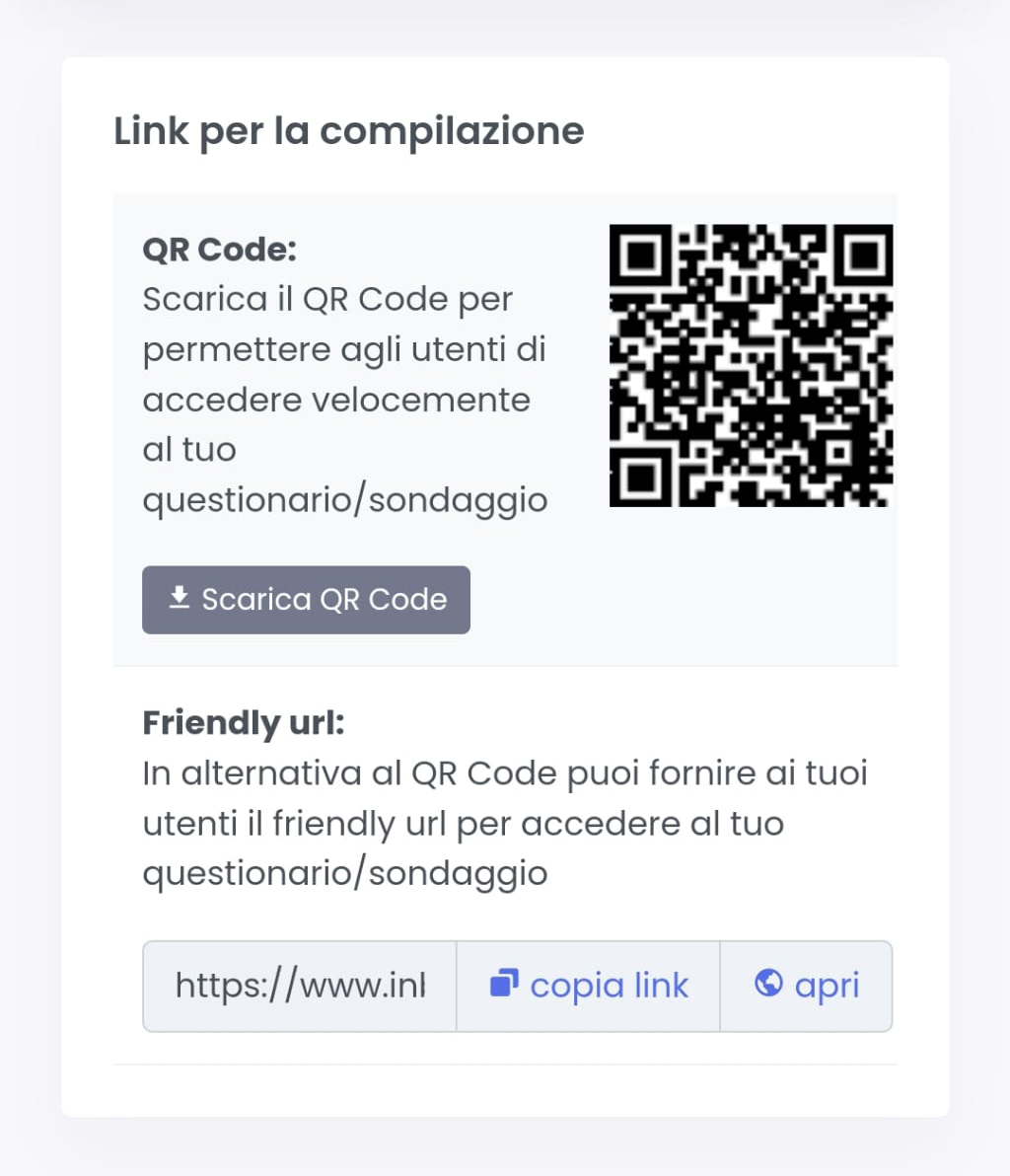 Condividi il tuo questionario online